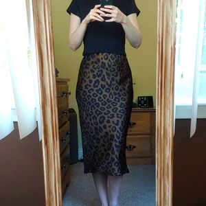 Banana Republic Leopard Print Slip Skirt